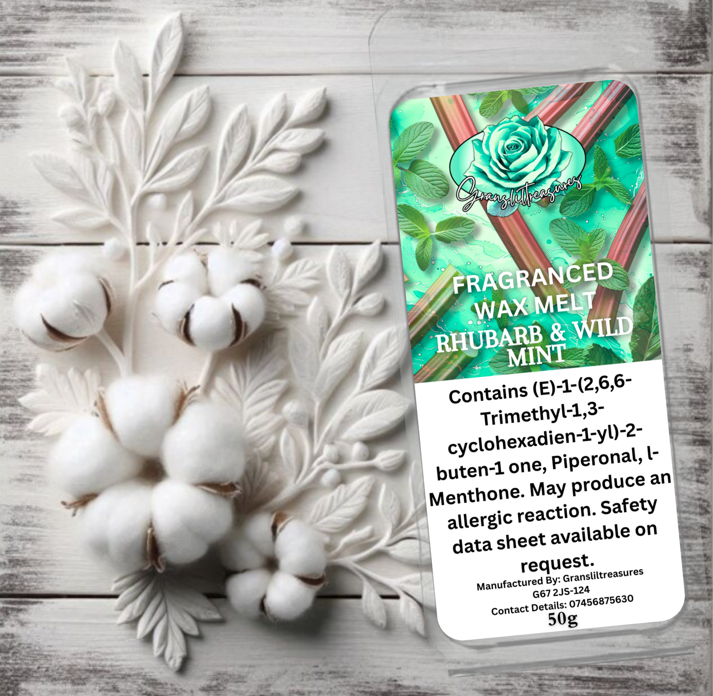 Rhubarb & Wild Mint Wax Melt 50g