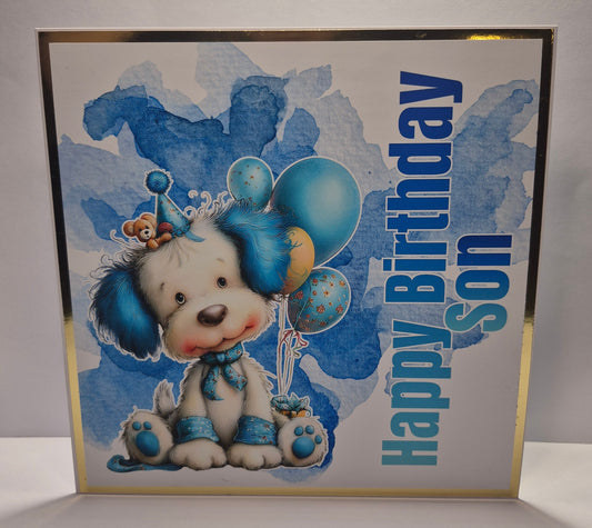 Happy Birthday Son 8x8 Card - Personalised
