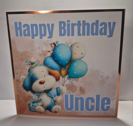 Happy Birthday Uncle 8x8 Card - Personalised