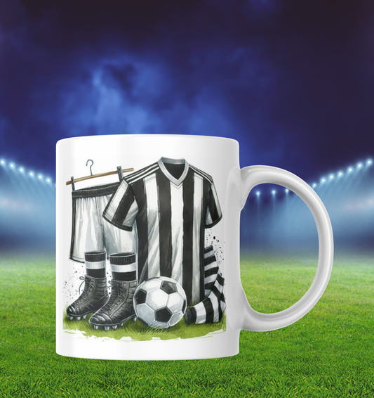 Sublimation Black/White Football Mug 11oz