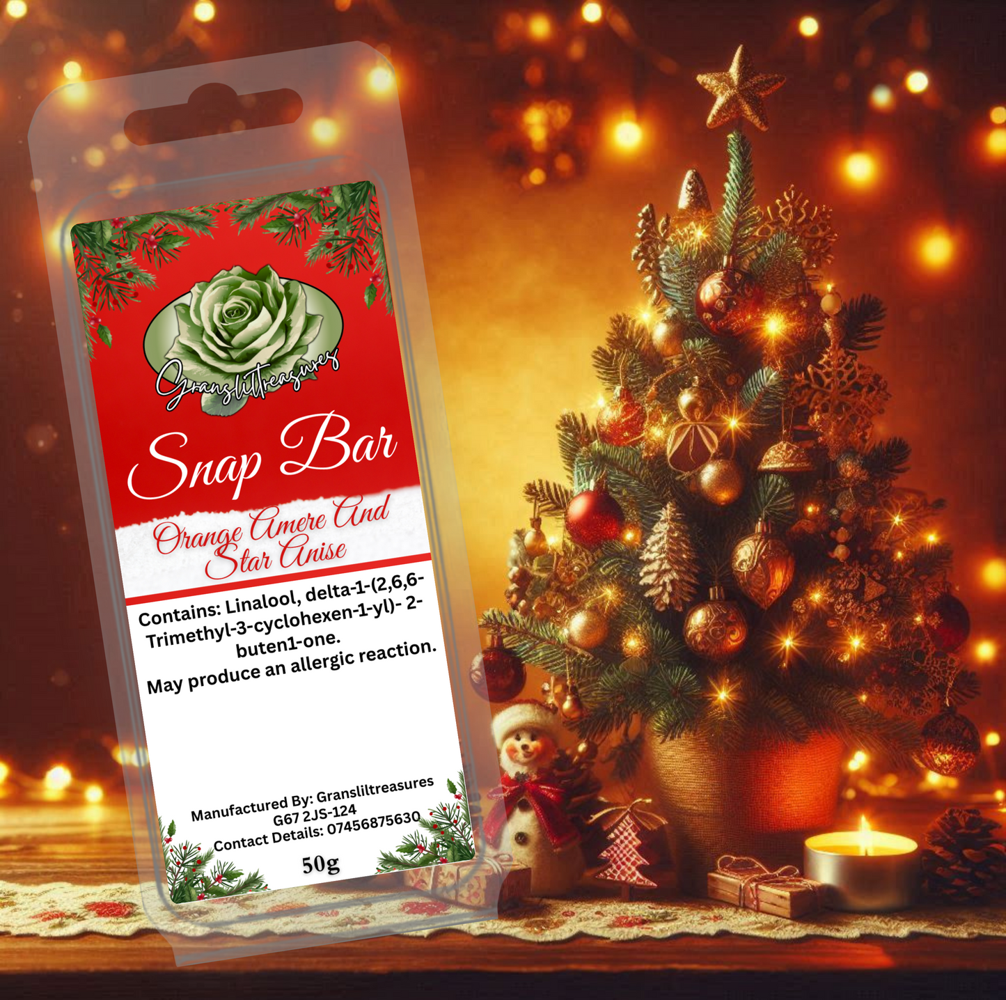 Orange Amere And Star Anise Christmas Wax Melt 50g