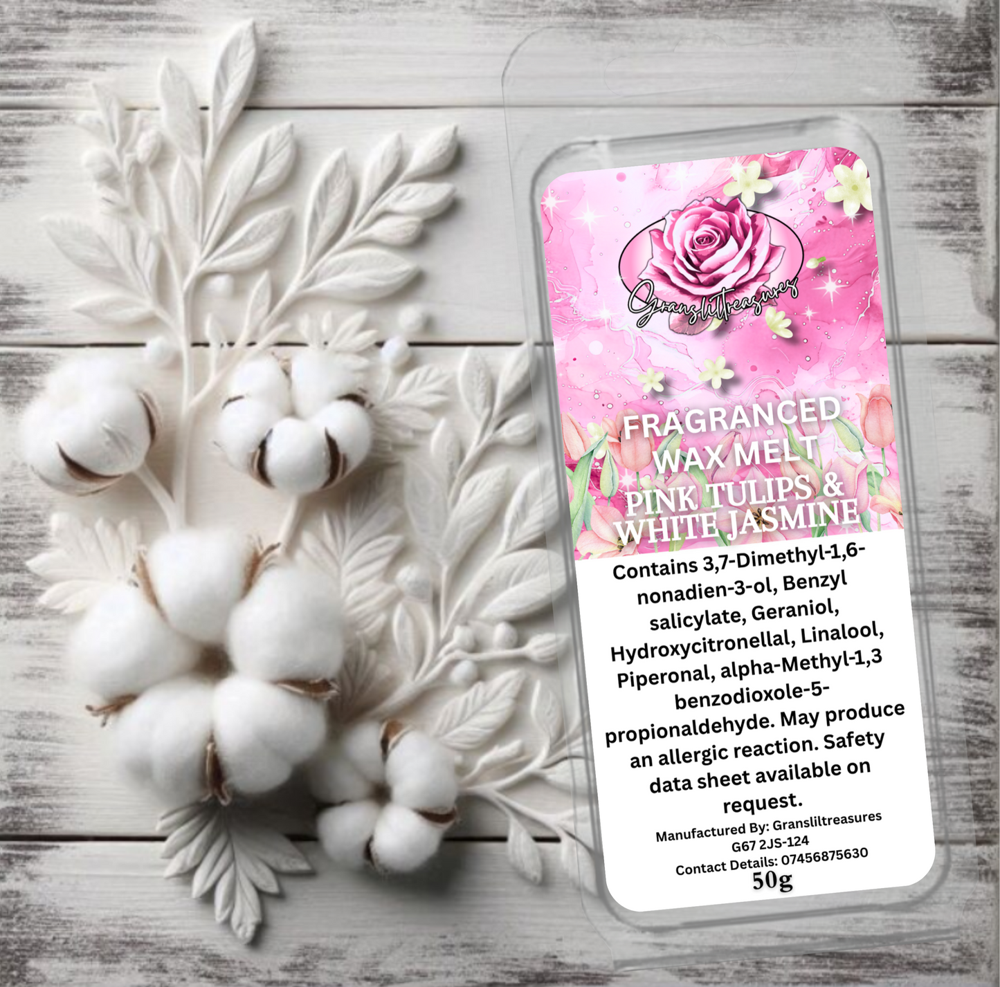 Pink Tulips & White Jasmine Wax Melt 50g